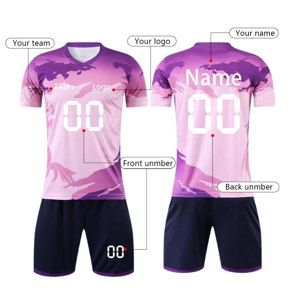 Custom Soccer Jersey Set Personalized Team Uniforms with and Number Quick Dry Fabric for Sports Training
