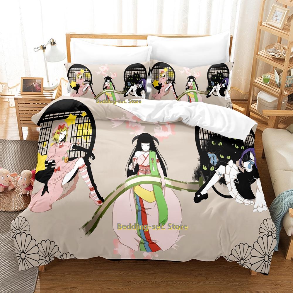 2024 Umineko When They Cry Bettwäscheset Einzelbett Twin Full Queen King Size Bettwäscheset Schlafzimmer für Erwachsene und Kinder Bettbezug-Set Anime Bettlaken