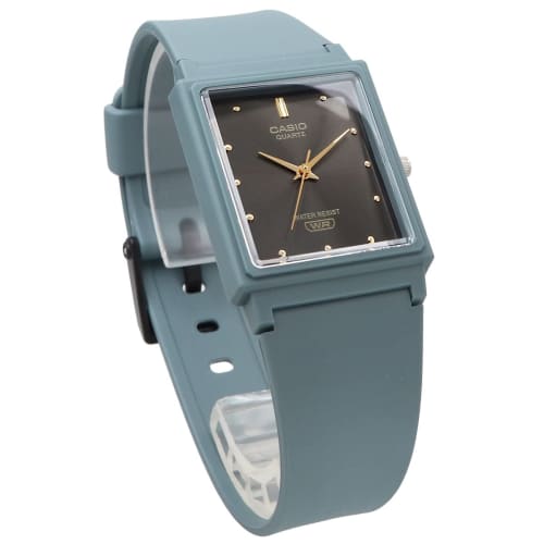 Casio Analogové hodinky Chipkashi Levné Casio MQ-38UC-2A2 Matný šedavě modrý uretanový pásek Obdélníkový ciferník Unisex Zámořský model