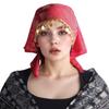 Floral Print Golden Beaded Hijab Breathable Elegant Turban Hat Fashion Triangle Headscarf  Eid Gift