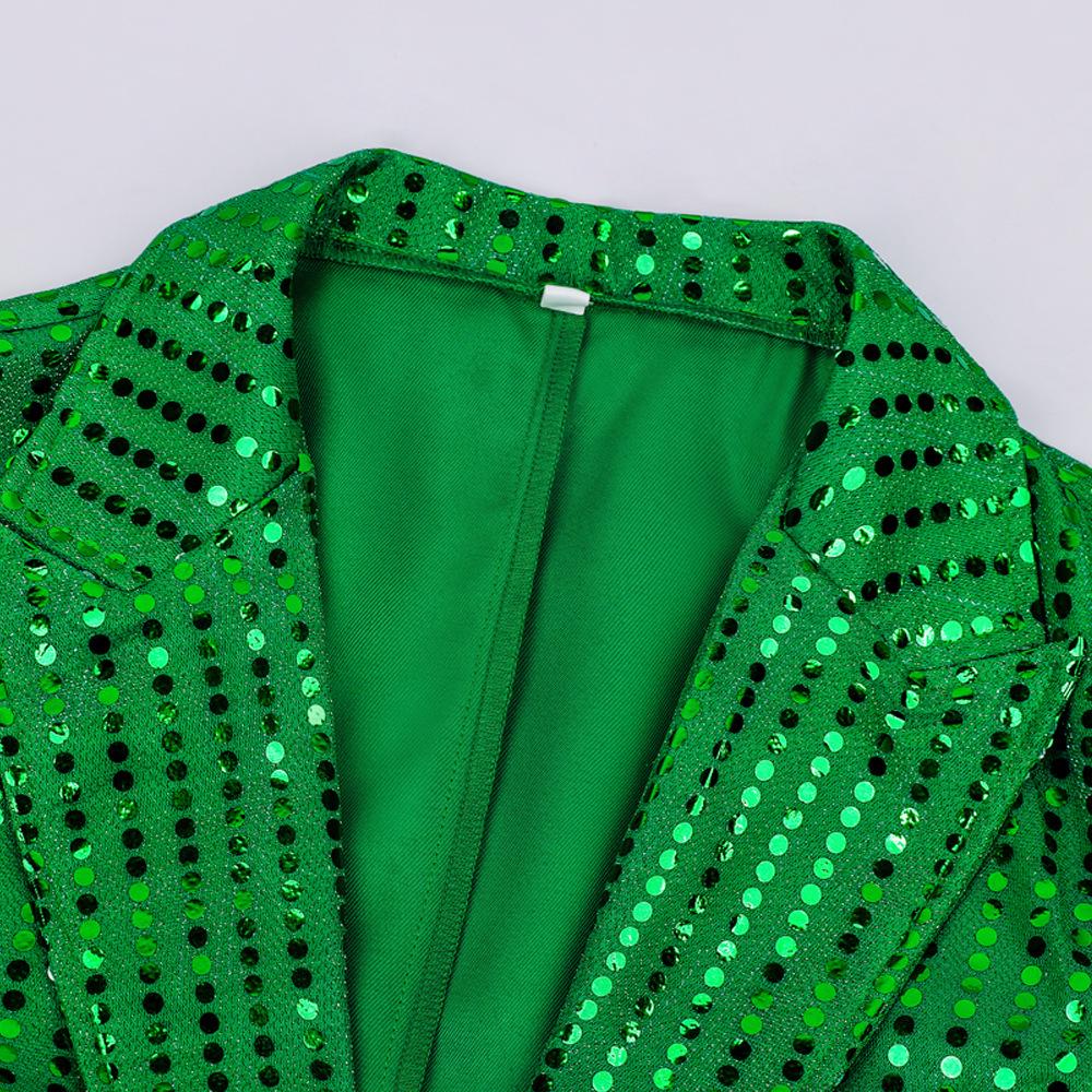Sparkly Irish Green Sequin Tailcoat Jacket for Saint Patrick's Day