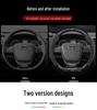 Non-Slip Genuine Leather Steering Wheel Cover, Ultra-Thin, Carbon Fiber D-Type, Universal for All Seasons
