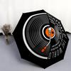 1PC Music Records Umbrella Portable Folding Umbrella Iron Frame Hole Bone Structure Outdoor Home Umbrella A5