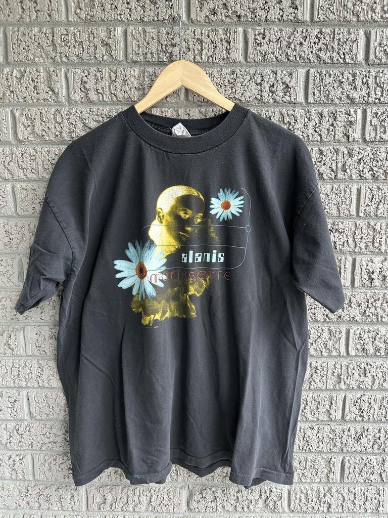 Vintage 1996 Alanis Morissette Reverse T-Shirt Black Rare Grunge Nirvana XL Unisex T-Shirt