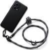 Case - E.F.CONNECTION - For Xiaomi Redmi Note 12 Pro Plus 5G - Black - Removable Shoulder Strap - Soft Silicone