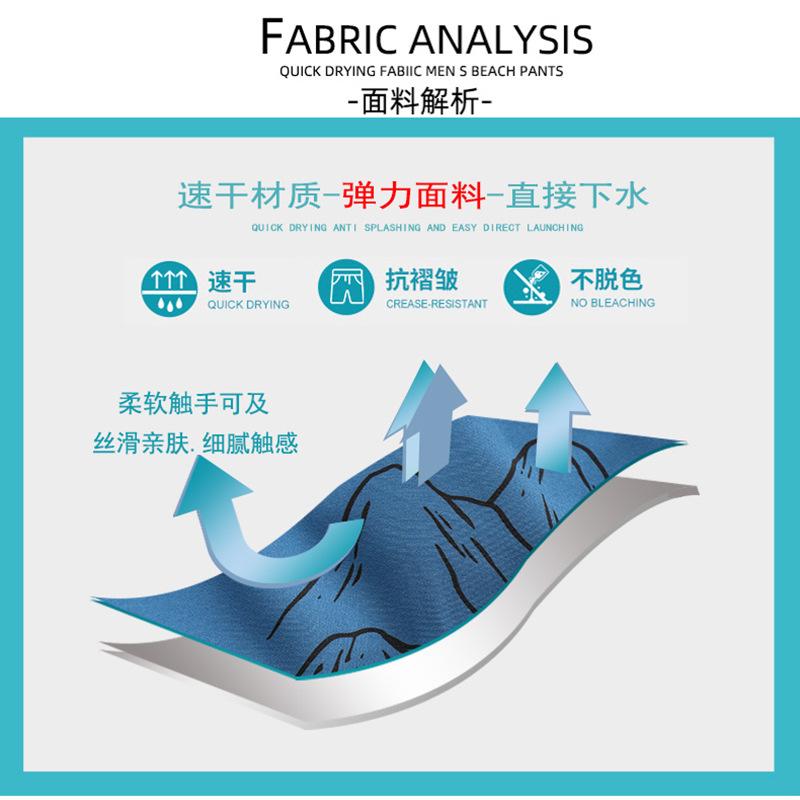 Beach Shorts Men'S Summer Seaside Swimming, Surfing Quick-Drying Swimming Trunks Loose Large Size Casual Vacation Five-Point Beach Pants