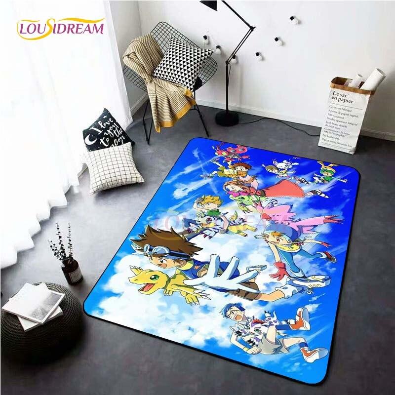 Neue Cartoon Digimon Teppiche für Wohnzimmer Rom Anime Teppich Schlafzimmer weiche Bodenmatte Anti-Rutsch-Fußmatte Home Decor Geschenk Picknick