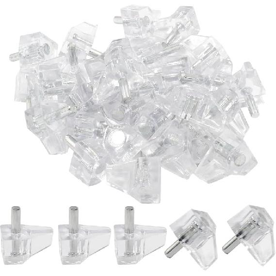 Biaungdo Clear Shelf Support Pegs, 30 Pcs 3mm Plastic Shelf Pins Small Cabinet Shelf Pegs Shelf Holder Pins Bracket Replacement Pegs Cabinet Shelf 6mm Clear