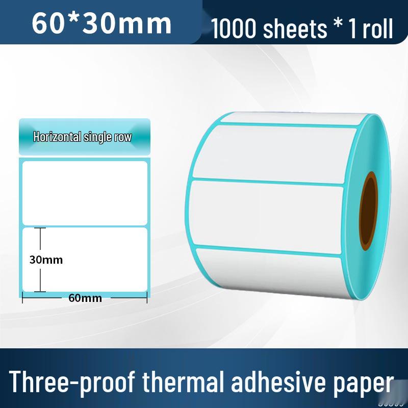 Waterproof Thermal Adhesive Barcode Labels 60x30mm - Blank, Printable Stickers