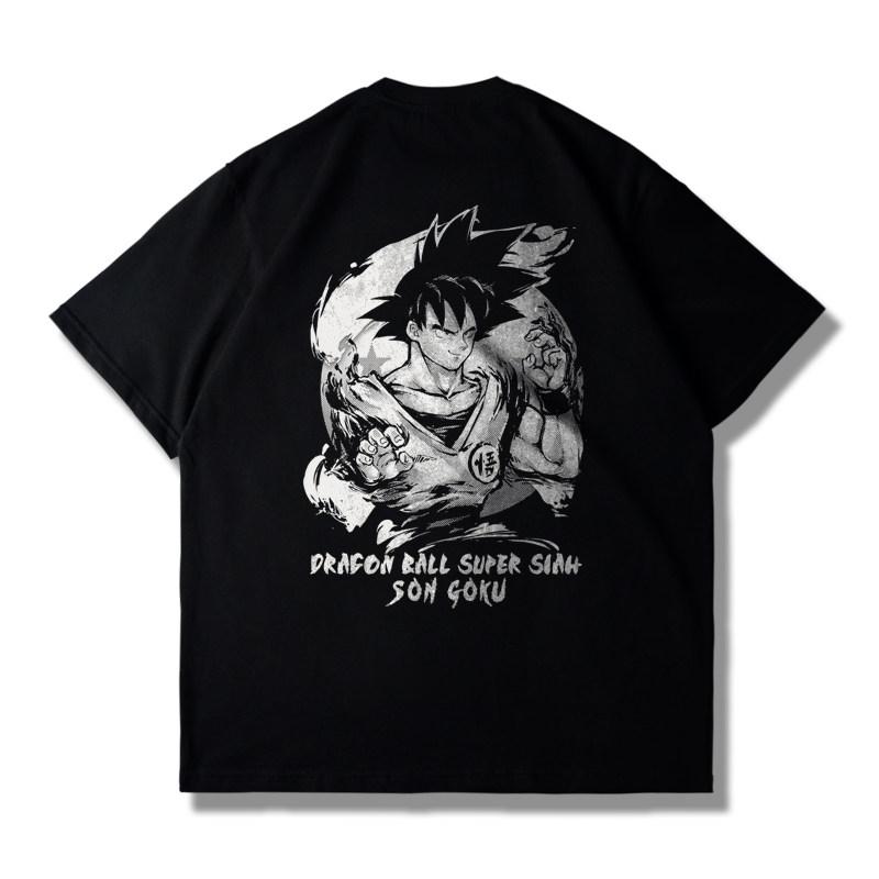 Latest Dragon Ball Anime Super Saiyan Goku Printed Shortsleeved Trendy Casual Shirt for Men and Women