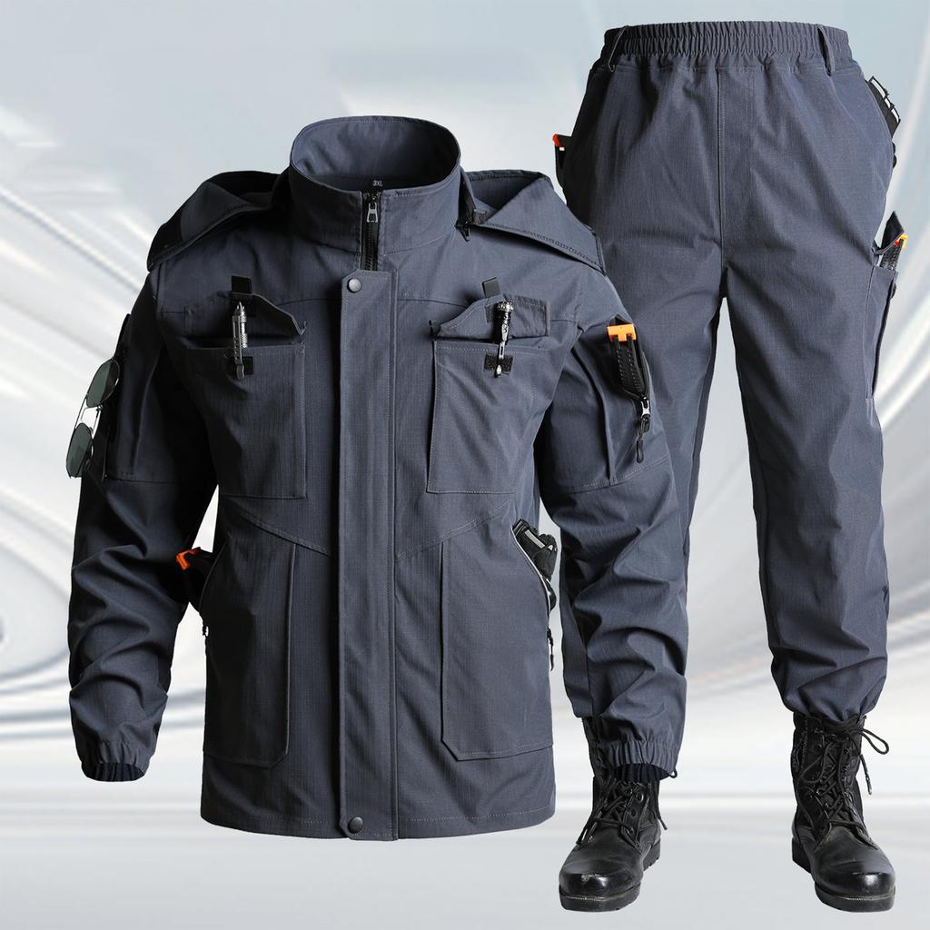 Men's Jacket Suit Men's Workwear Wear Resistant Camouflage Suit Hooded Training Suit Mountaineering Outdoor Suit