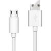 Android Micro USB Charging Cable V8, 2A, Trapezoidal, White, Available in 1m, 1.5m, and 2m Lengths.