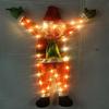 Fluffy Santa Claus Costume Hanging with LED Light Stuffed Hanging Climbing Santa Claus Suit for Xmas Tree Roof Gutter Yard Decor