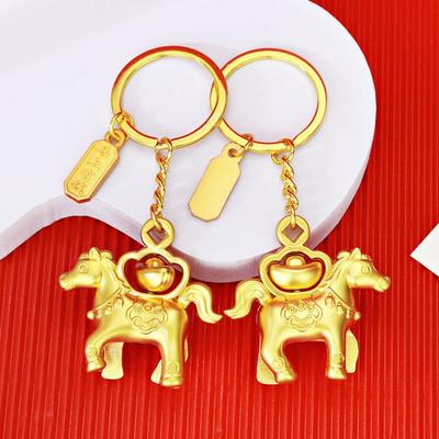Fashion Horse Keychain 3D New Year Pendant Backpack Pendant Zodiac Key Ring  Car Keychain