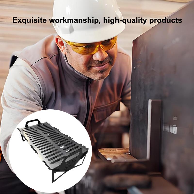 Slot Grill, Collapsible Bbq Grill For Easy Storage, Steel Portable Folding Charcoal And Wood Fuel Barbecue Rack