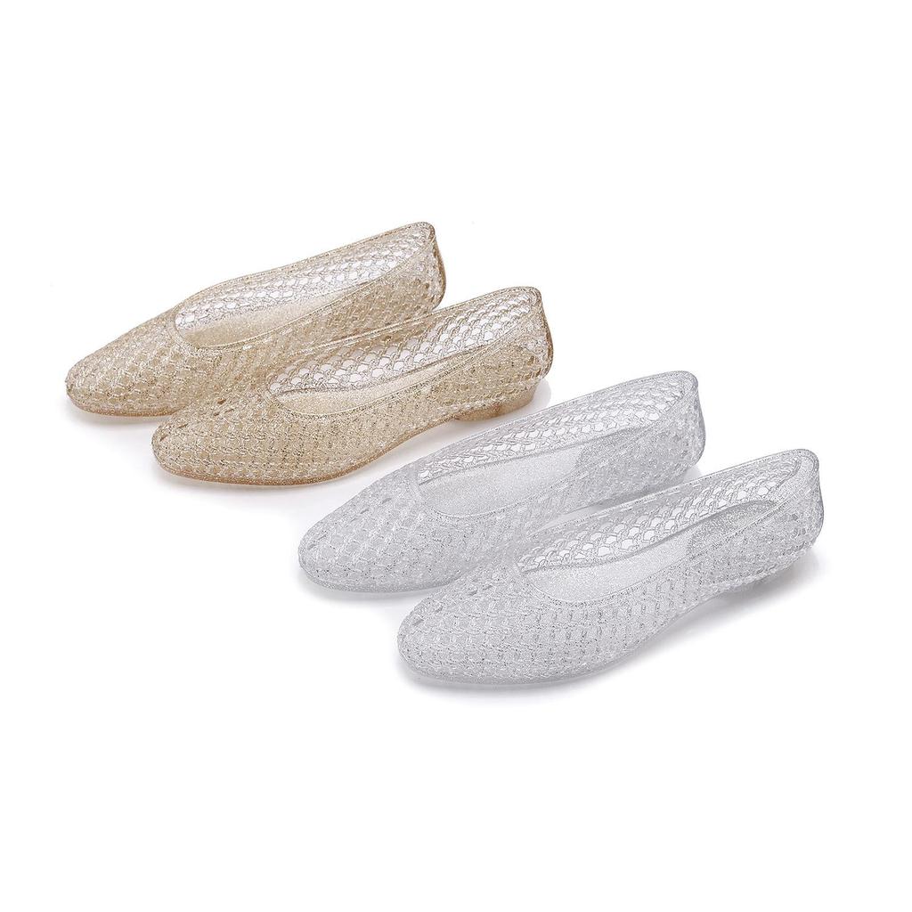Korean Shallow Mesh Slip-On Women's Transparent Casual Sandals