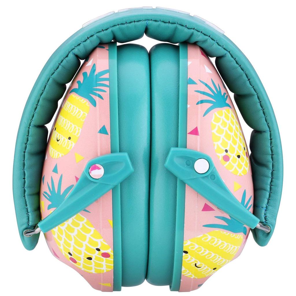 Kids Baby Earmuffs Recommended Age 6 Months 15 Years Adjustable Size Foldable Hyperacusis Autism Study Noise Countermeasure [Snug] - (Pineapple)