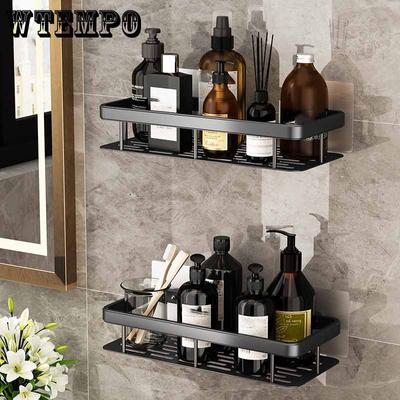 Badezimmerregale Aluminiumlegierung Bohrfreie Wandmontage Eckregal Duschablage Rack Halter WC Make-up Organizer für Shampoo