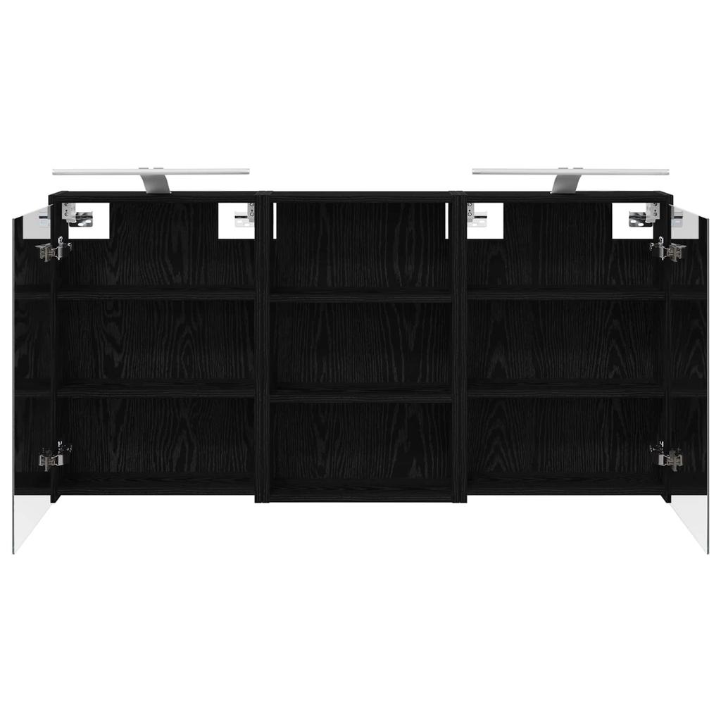 Bathroom Cabinet Set 3 Pcs 126 X 16 X 62.5 Cm Engineered Wood