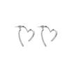 Design Sense Retro Metal Heart Earrings: Women's Summer French Style with a Hong Kong Twist - Light Luxury Ear Pins.