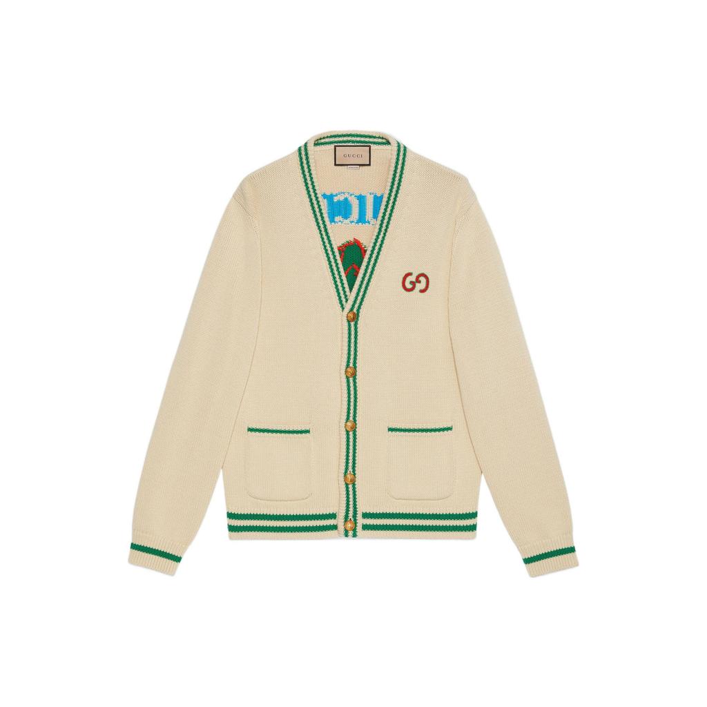 GUCCI Pre Owned 2010s Pineapple embroidery Cardigan 683098-XKB73-9750