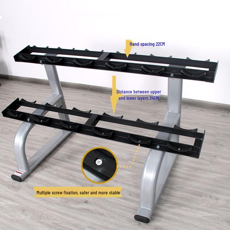 WEZHO 6-Pair Double-Layer Dumbbell Storage Rack