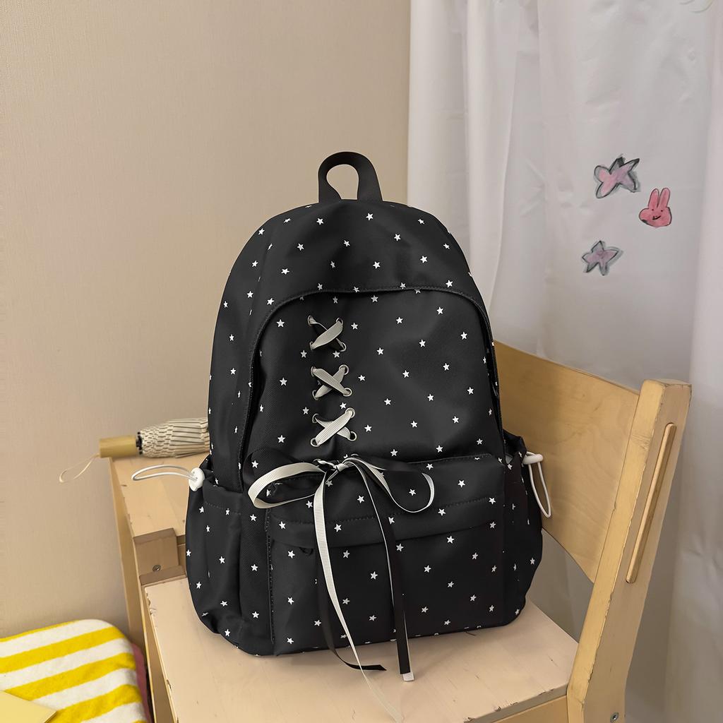Zaino nuovo per ragazze delle scuole medie atmosfera cuore di ragazza pois grande capacità zaino scolastico versatile alto valore zaino per studentesse