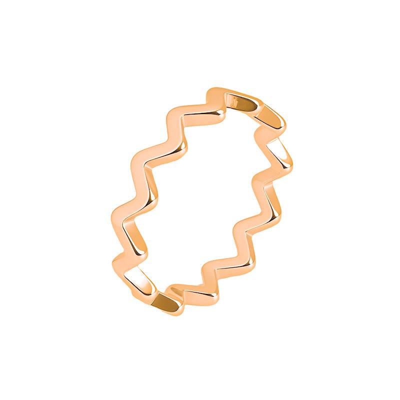 Simple Glossy Plain Circle Wavy Ring for Women, Fashionable Versatile Aperture, Minimalist Style Niche Design Stacked Ring