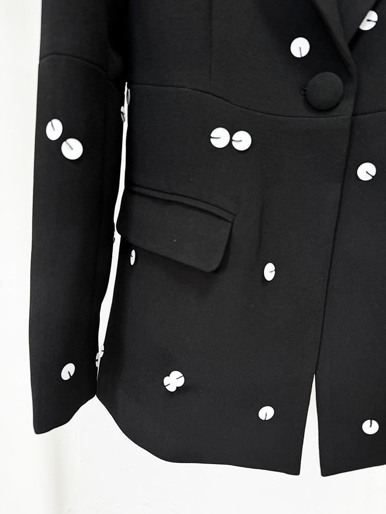 High-End Sequin Color Block Suit Jacket & Fishtail Skirt Set - Early Spring 2026