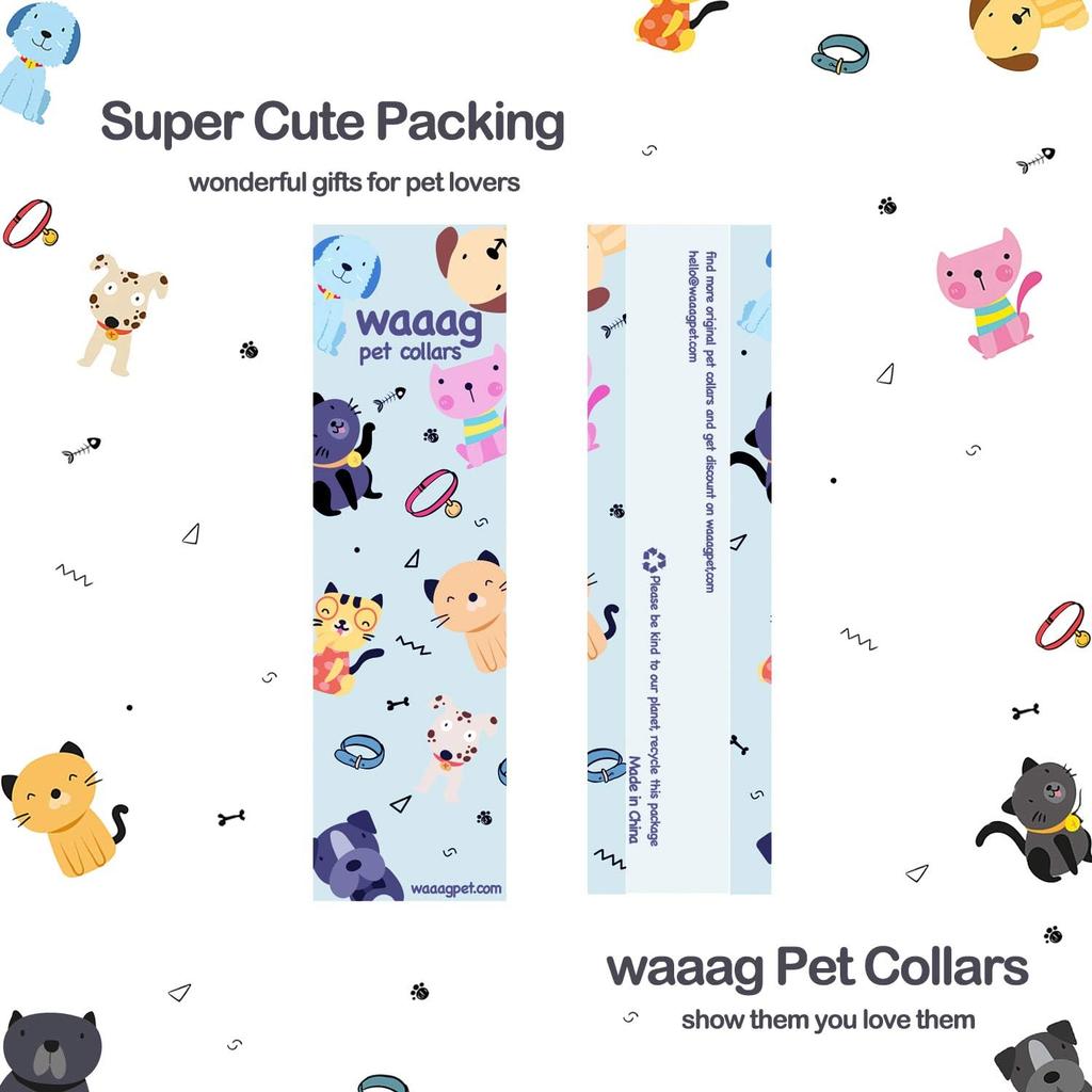 Waag Crescent Moon Galaxy Space Cat Collar - Multiple Designs, Safety Breakaway Collar (Black Webbing, XXS 6.5"-10" Neck)
