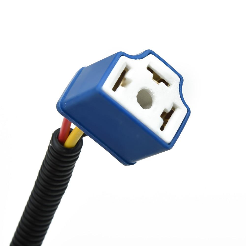 H4 Socket Connector Wiring Harness Blue+Black Plastic+Ceramic Male & Female