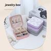 Portable Mini Jewelry Storage Box Travel Organizer Jewelry Case Leather Storage Earrings Necklace Ring Jewelry Organizer Display