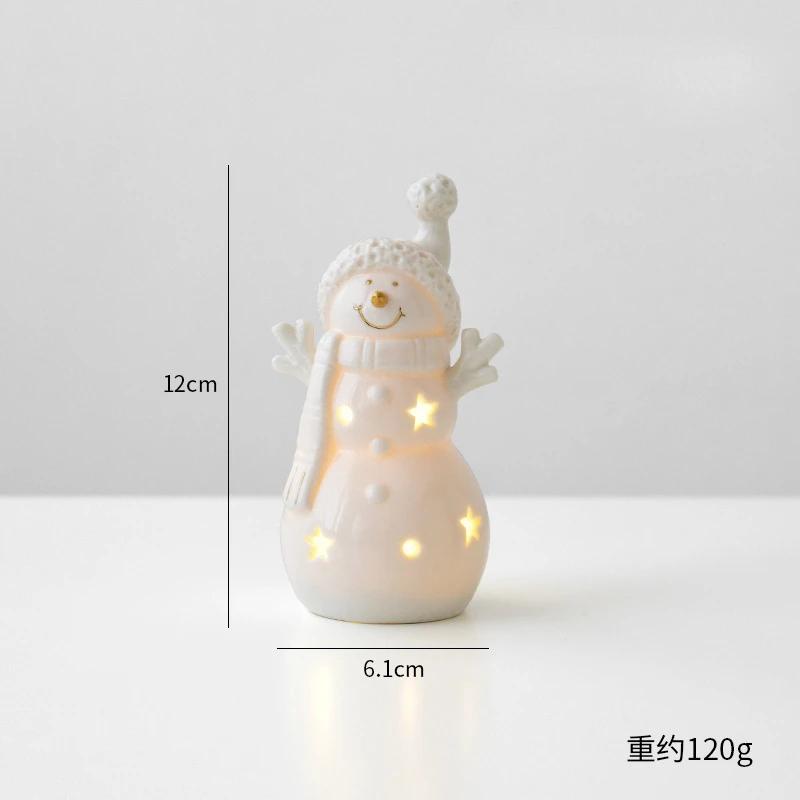 Keramik Weihnachten leuchtender Schneemann leuchtendes Auto kleine Tischplatte Heimschmuck Weihnachtsgeschenk