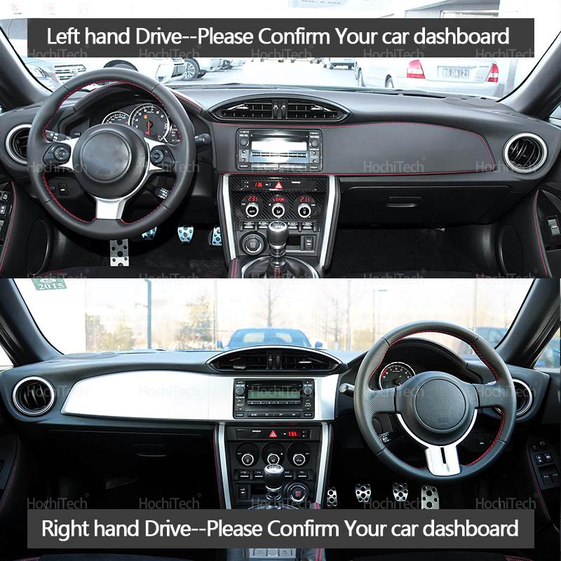 Anti-UV Suede Leather Dashmat Black/Brown Dashboard Cover Sun Shade Carpet Non-slip Pad for Subaru BRZ 2012-2019 2016 2017 2018