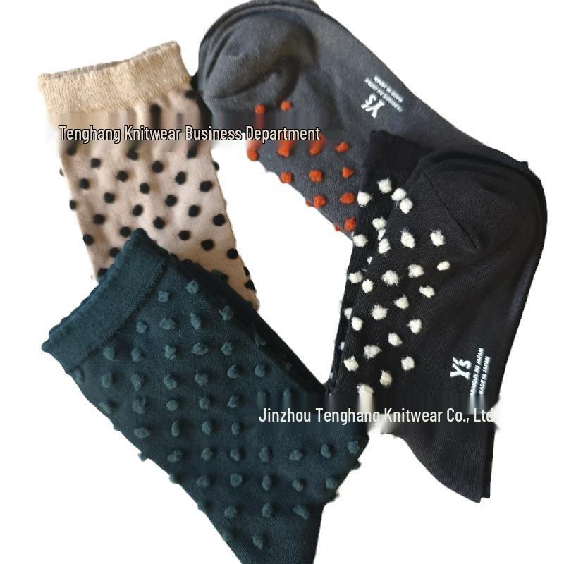 Yohji Yamamoto Women's Polka Dot Jacquard Socks - All-Season Casual Style