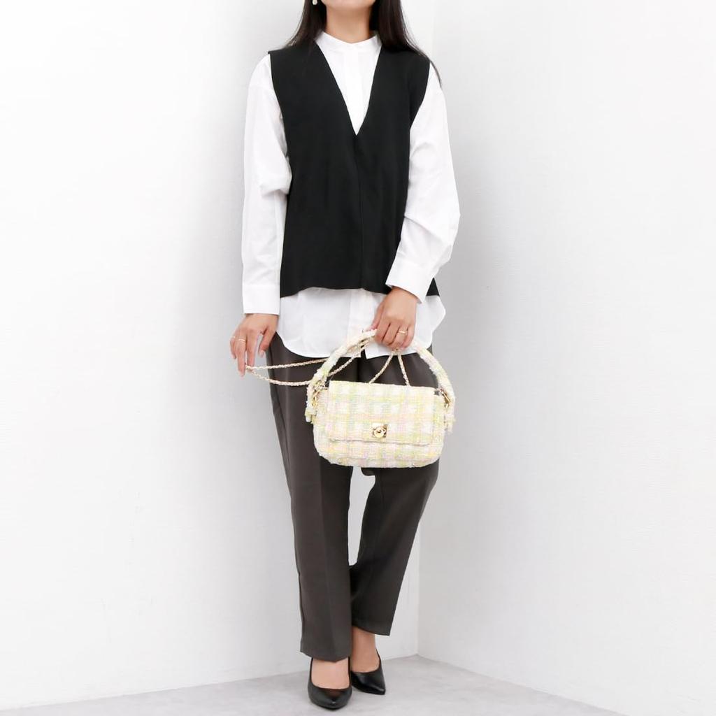 Kash Kash Women's Tweed 2-Way Handle Flap Shoulder Bag (10-00-00380)