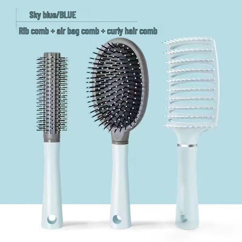 Fluffy Ribbed High Skull Airbag Comb for Men's Curly Hair Styling