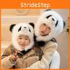 Schattige panda-knuffelmuts voor ouders en kinderen, biedt winterse warmte en oorbescherming.