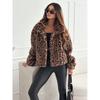2024 Herbst/Winter Bedruckte Pelz-Kurzjacke Strickjacke