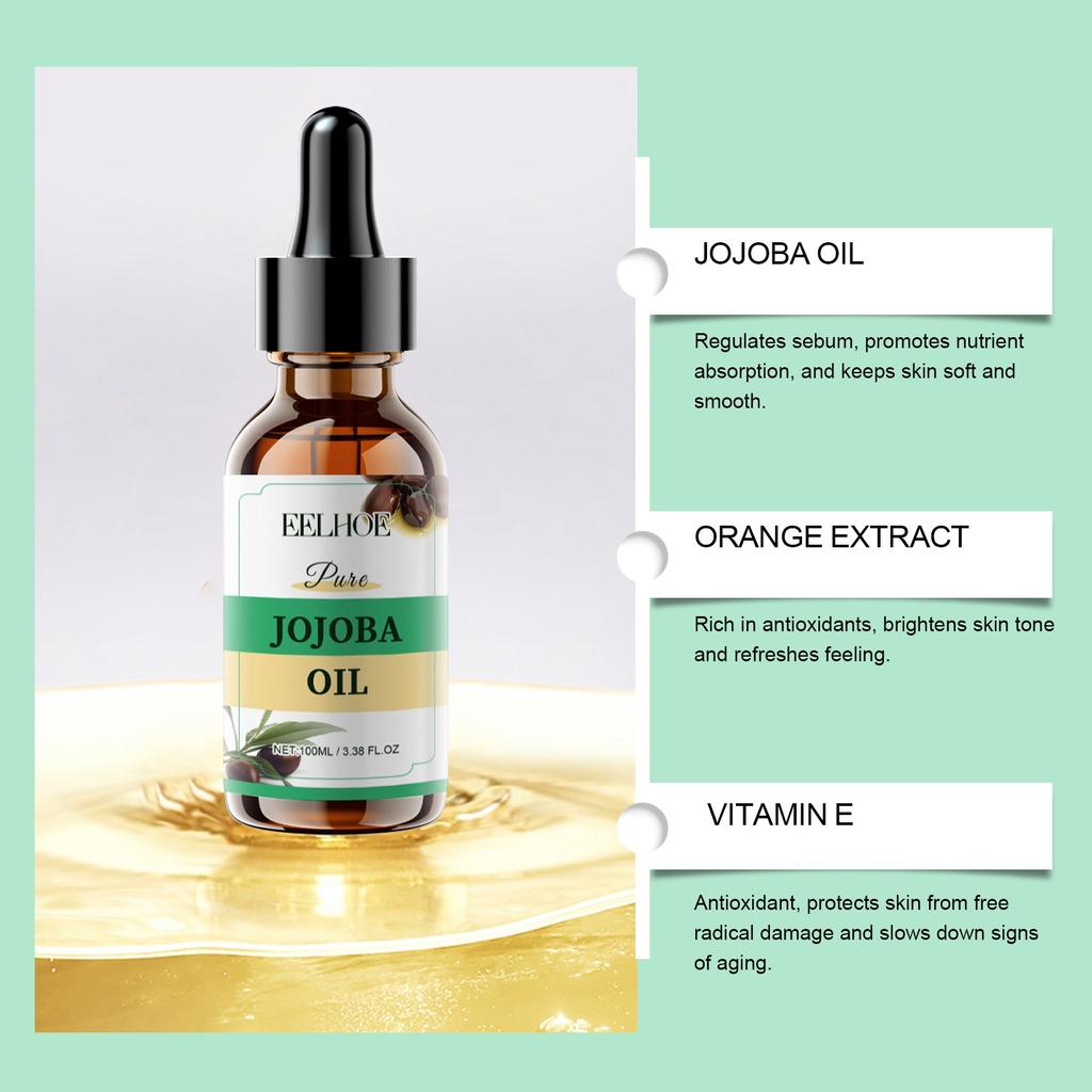 Organiczny olej jojoba 100 ml wegański ciało włosy twarz paznokcie nawilżacz dozownik ujędrniający olejek do ciała
