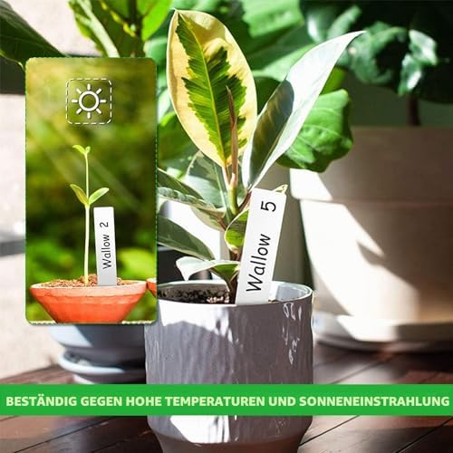 200 Stk Pflanzenschilder zum Beschriften Plastik Pflanzschilder für Draussen Wetterfest Pflanzenstecker Gartenschilder - 10x2CM