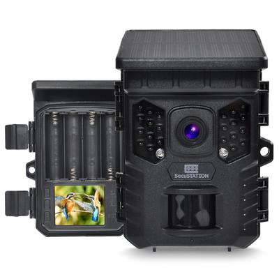 SecuSTATION Mini Trail Camera for Outdoor Security and Pest Solar Panel Infrared Night Motion Battery Supports Up To 256GB microSD Domestic