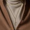 Harry Potter x Collaboration Harry Potter Dumbledore Wand Necklace, Unisex, 55cm, Silver, Precious Metal, Halloween, Christmas Gift (Gold)