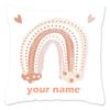 Rainbow Print Custom Cushion Cover Adult Children Personalized Name Customize Pillowcase Home Housewarming Birthday Gifts