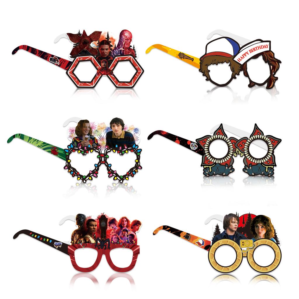 12-36pcs strangers Hawkins storiy Party Paper Glasses Decoration  Party Paper Glasses Decoration