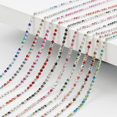 1 Mt/los 18 Farbe Transparent AB Strass Kette Für DIY Handwerk Nähen Kleidung Zubehör