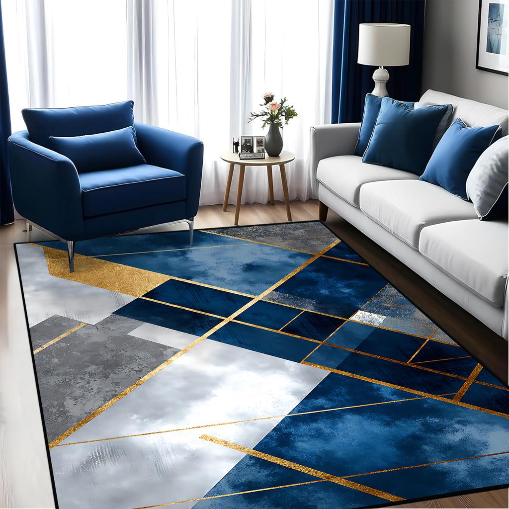 Modern Luxury Geometry Rugs Large Area Carpet Living Room Decoration Non-slip Bedroom Lounge Rug Washable Balcony Kitchen Mat