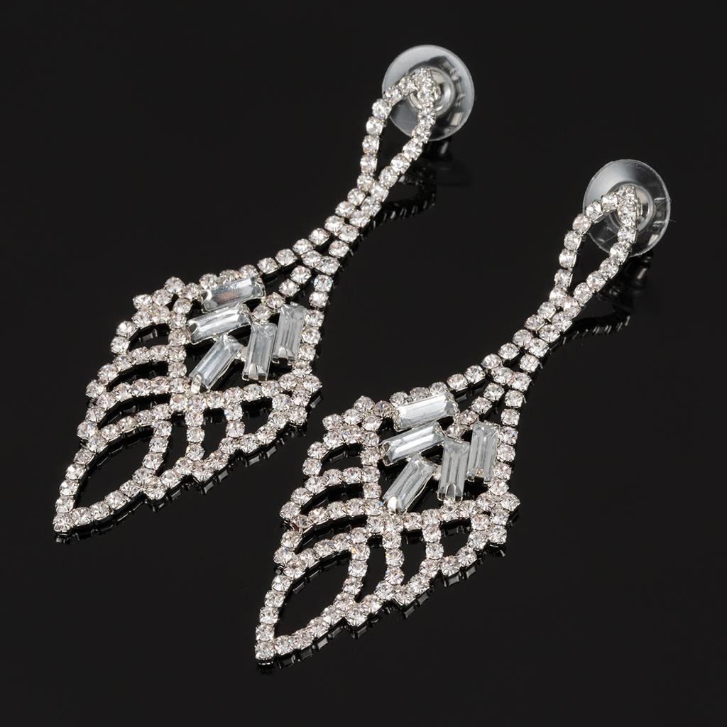 Luxurious Exaggerating Earrings Long Water Drop Bridal Crystal European and American Hot-Sale E482