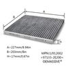 Car Cabin Air Filter Activated Carbon For Hyundai Accent Tucson Veloster Kia Forte Sportage 97133-2E200 97133-2E210 08790-2E200