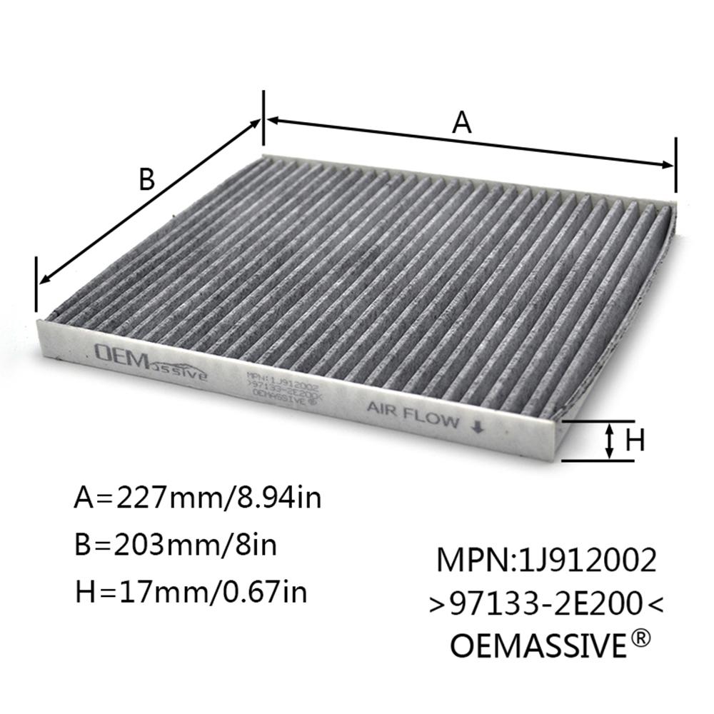 Car Cabin Air Filter Activated Carbon For Hyundai Accent Tucson Veloster Kia Forte Sportage 97133-2E200 97133-2E210 08790-2E200